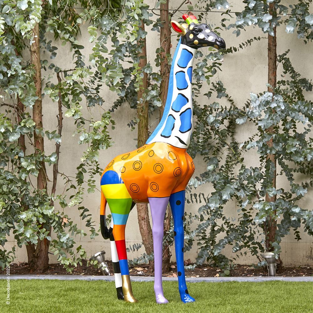 Girafe Statue Résine Multicolore - Déco du Jardin à Reims
