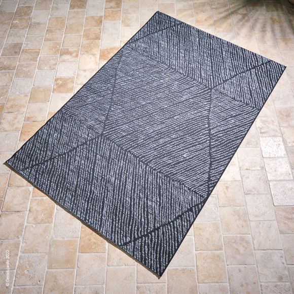 Tapis Tissé d'extérieur Mozambique Noir Idaho.