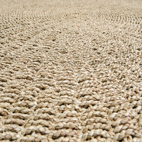 Tapis Rond en Jonc de Mer couleur naturel Madrague.