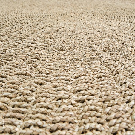 Tapis Rond en Jonc de Mer couleur naturel Madrague.