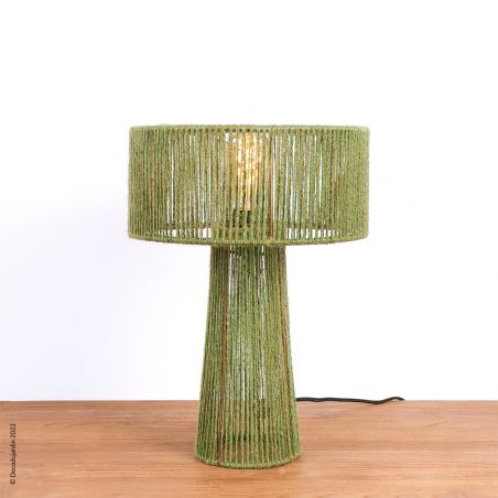 Luminaire décoratif ou lampe de table d'intérieur en  Ficelle de jute Green Forest.