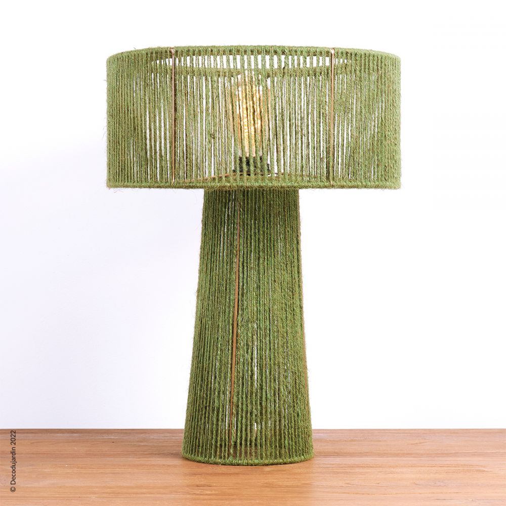 Luminaire décoratif ou lampe de table d'intérieur en  Ficelle de jute Green Forest.