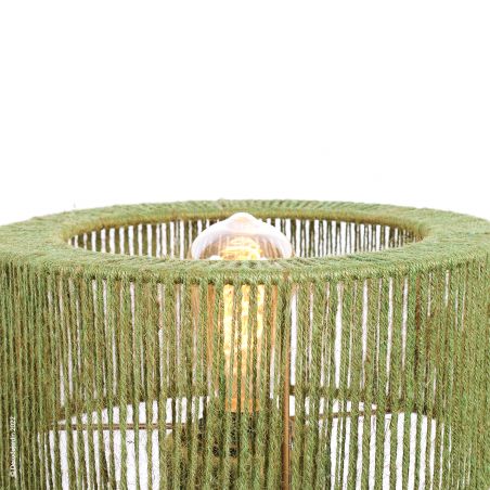 Luminaire décoratif ou lampe de table d'intérieur en  Ficelle de jute Green Forest.