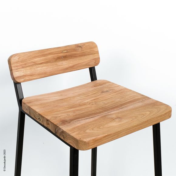 Chaise Haute, Tabouret de Bar Teck Gela