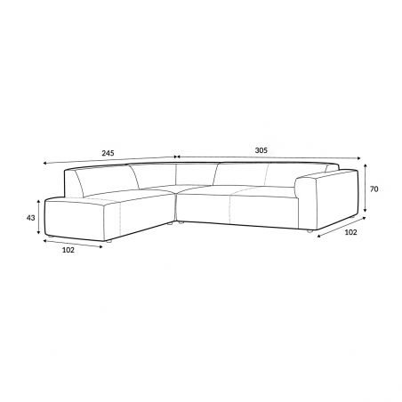 Canapé d'angle 5 places Annie Sits, tissus chenille beige et design contemporain.